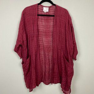 La Fixsun 100% Linen Lagenlook Cardigan Kimono Oversized Small Large 12 - 14